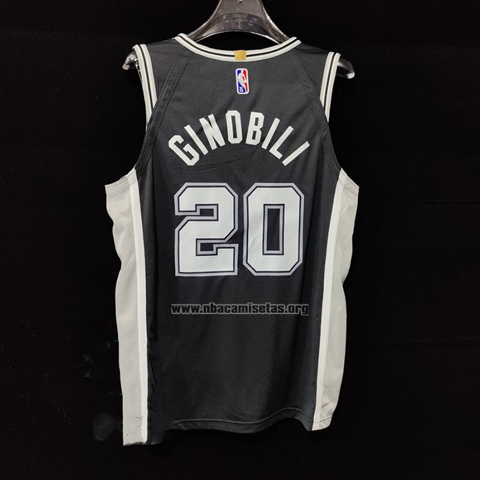 Camiseta San Antonio Spurs Manu Ginobili NO 20 Icon Autentico Negro